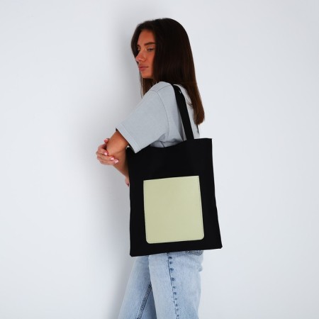 Shoper Nazamok, Kozhzam pocket, black color, olive, 40x35 cm-6