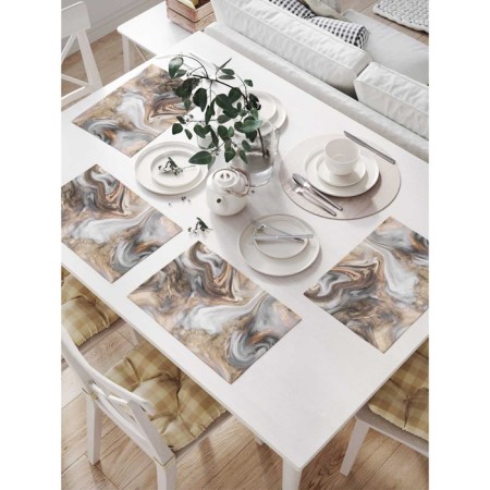 A set of napkins for setting the table "Marble vortex", rectangular, size 32x46 cm, 4 pcs