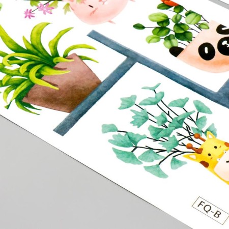 Sticker plastic interior color "Plants in pots-sounds" 30x90 cm set 2 sheets-2