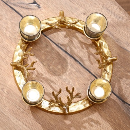 Summary for 4 candles "horns" aluminum 30x30x10 cm-5