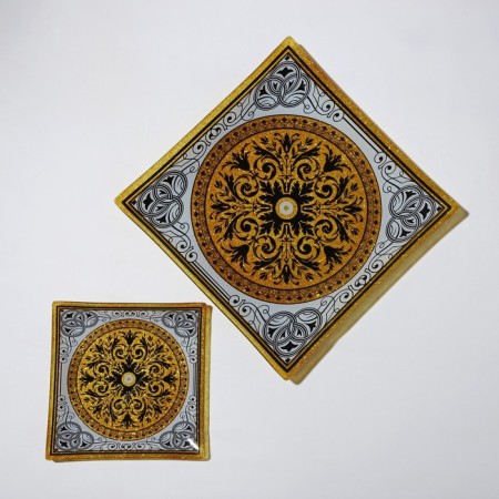 Diningral “Arabesque”, 7 items: 30 × 30 cm - 1 pc, 18 × 18 cm - 6 pcs, the color is gold, gray color-2