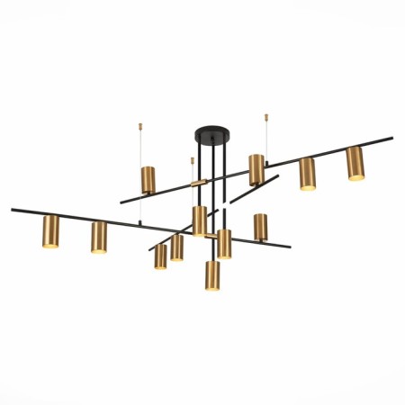 Ceiling lamp ST LUCE. SL1206.402.12. Sormano. 12x7 W, GU10, 120x120x65 cm, black color-3