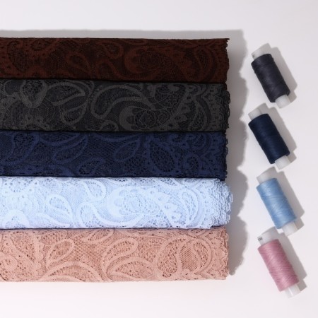 Lace elastic fabric, 235 mm × 2.7 ± 0.5 m, pink-beige color-3