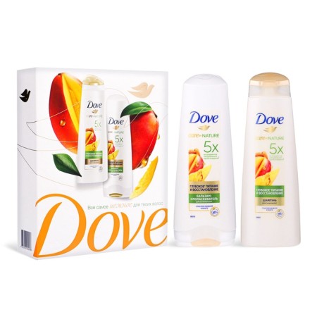 Gift kit Women's Dove "Deep Power and Restoration": shampoo, 250 ml + balm, 200 ml