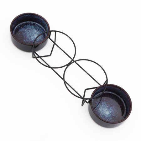 Ceramic bowls on a stand 2 x 250 ml-4
