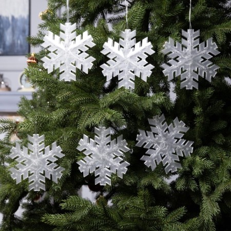 Garland “thread” 2 m with nozzles “Matova Snowflake”, IP20, transparent thread, 36 LED, white glow, 220 V