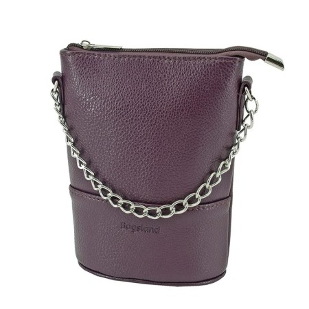 Female bag, artificial leather, purple 14x7x20 cm