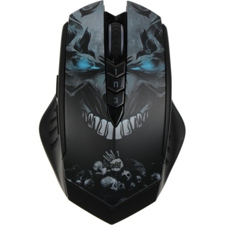 Mouse A4Tech Bloody R80 Plus Skull black/Optical drawing (5000dpi) Wireless USB (7BU 102939-1