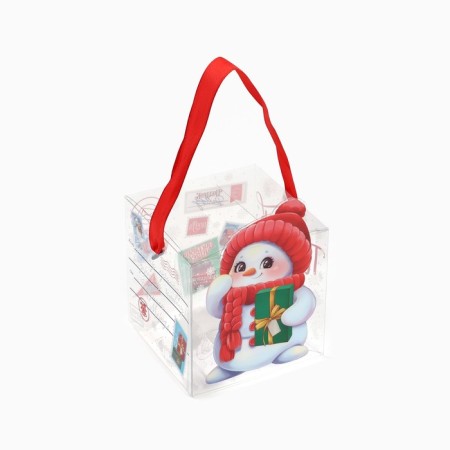 Gift New Year's Folding PVC, Snowman, 10 x 10 x 10 cm, New Year-1