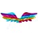 Carnival wings "angel", rainbow color