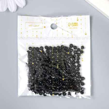 Round beads 6/0 "black" 20 g-3