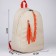School textile school with pocket, beige color, 45x30x15 cm