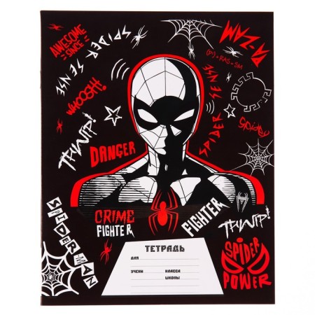 Notebook in a line of 24 sheets, 4 types of mix, cover coated cardboard, spider-man-3