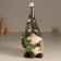 Souvenir Polystone Light "Santa Claus in the cap, with a Christmas tree" Beige and chocolate 10.5x10.5x22 cm