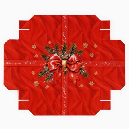 Folding box "Happy New Year", bow, 21 x 15 x 7 cm, new year-6