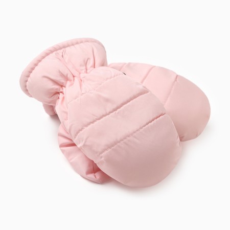 Mittens of winter children's minku, pink color, 15cm