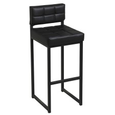 Bar loft-1 stool with a back, black/black