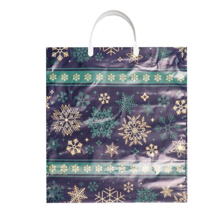 Package "Emerald Snowflakes", polyethylene with a plastic pen, 44 x 40 cm, 100 μm
