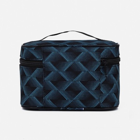 Cosmetic bag with lightning, black/turquoise color-1