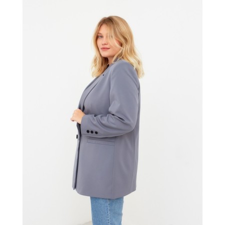 Jacket female double-breasted Mist Plus-Size, size 54, color gray-blue-1