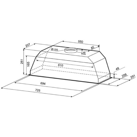 Exposure Krona Ameli 900 Inox S, built -in, 550 m3/h, 3 speeds, 90 cm, silver-1