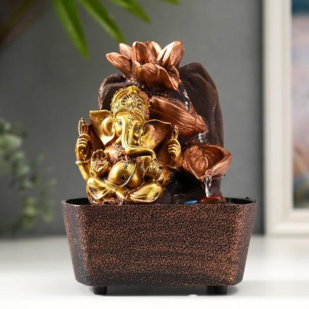 The desktop fountain from the Ganesh network at the waterfall with lotuses 20x16x13 cm