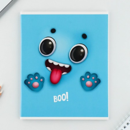 A notebook in a cage, 48 sheets A5 on a mixing mix “September 1: boo!”, Cover coated cardboard 230 gr., Inner block No. 1, whiteness 96%-6