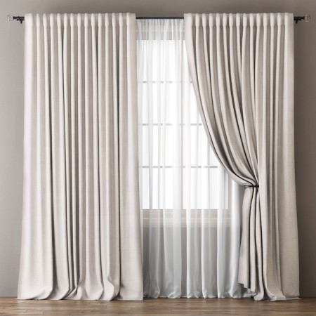 Set of curtains "Omma", size 170 x 270 cm, white
