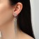 Hanging earrings with rhinestones "Grace" a semicircle on rings, white color in silver, 10 cm
