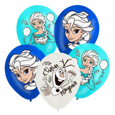 Airy ball "Anna and Elsa", 12 inch, latex, 5 pieces, cold heart-1