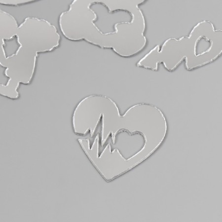 Decor for creativity plastic mirror "love" set 6 pcs-1