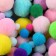 A set of textile details for the decor "Pompone", 400 pcs., Size: from 8 to 30 mm