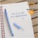 Ballic handle, blue ink, 1.0 mm, average letter, bic round stic classic, glass as a gift