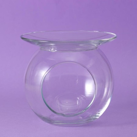 Glass candlestick with a lilac filler, flavor, 16x16 cm-2