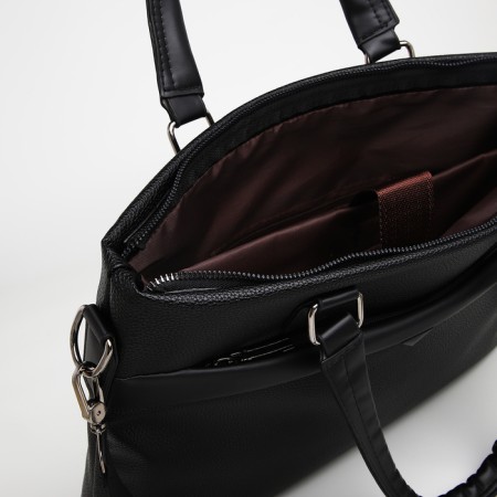 Male Business Bag, Textura, 2 external pockets, black color-6