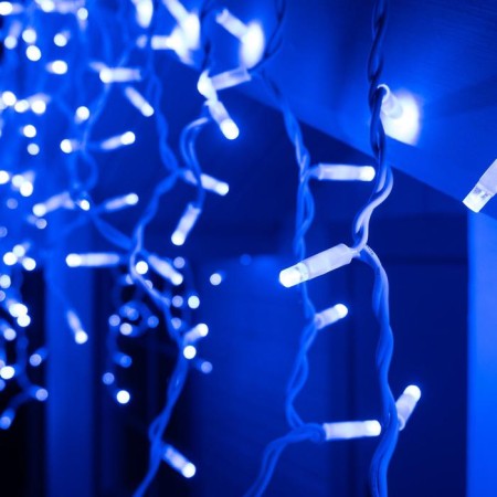 Garland "fringe" 3 x 0.6 m, IP65, UMS, white thread rubber, 160 LED, blue glow, 220 V-3
