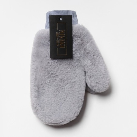 Mittens for claim. Minaku Minaku fluffy 25 cm gray-3