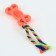 Chewing toy with a rope "Bone on a leash", 9.5 cm, pink
