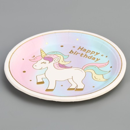 Paper plate "Unicorn", 6 pcs.-1