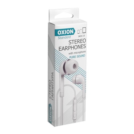 Headphones Oxion HS230WH, vacuum, microphone, 100 dB, 16 Ohm, 3.5 mm, 1 m, white-1