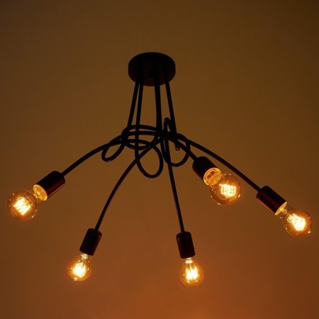 Chandelier "Knot" E27 5x40W black 54x54x40 cm-2