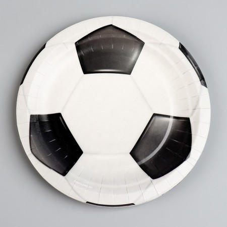 Disposable paper plate "Football", 18 cm-1