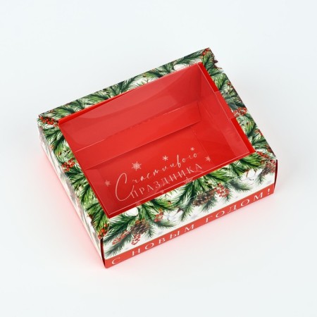 Folding box with a plastic lid "Cell and comfort", 11.5 x 9 x 4 cm, New Year
