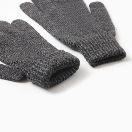 Angora wool gloves, gray color, river 18-2