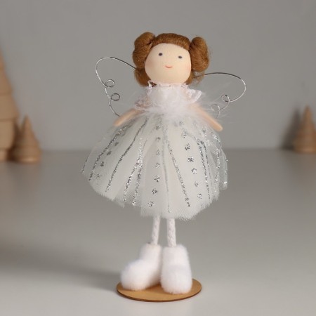 Interior doll "Angel in a white dress and in white boots" 5x7.8x15.5 cm