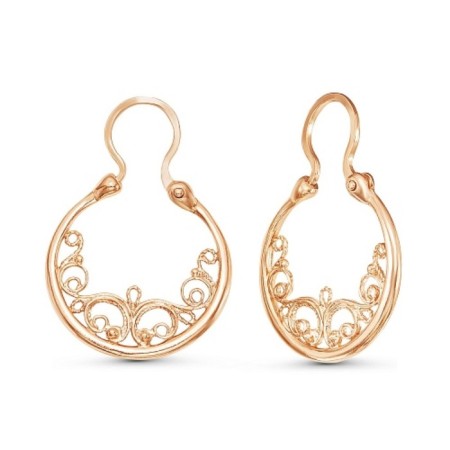 Earrings "horseshoe" lace, pink gilding