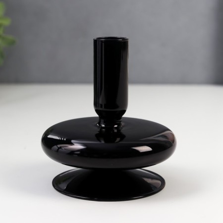 Glass of glass per 1 candle "Eson" black d = 1 cm 11 cm