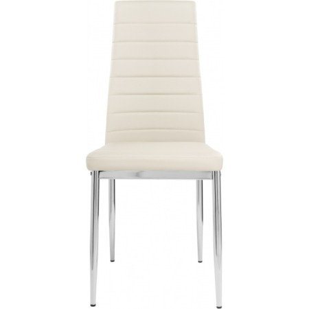 Stool on the metal frame DC2-001 Metal/Eco-leather, chrome/beige 41x45x96 cm-1