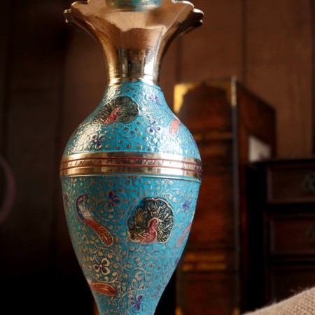 Vase "Flower" Brass 8x8x21 cm-2