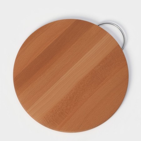 Groot board "Round", with a metal handle, D = 30 cm, thickness 1.6 cm, beech-5